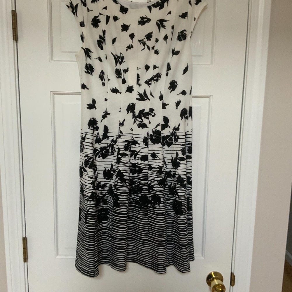 ELLE CAP SLEEVE BLACK/WHITE WOMENS DRESS. size M $25